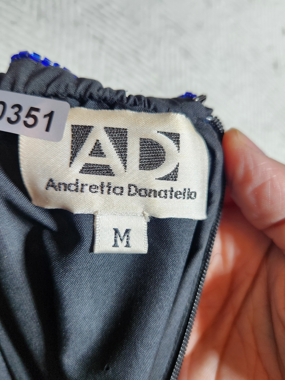 Vtg Andretta Donatello Royal Blue Silk, Glass Beaded Maxi Dress Med Read - Picture 3 of 15